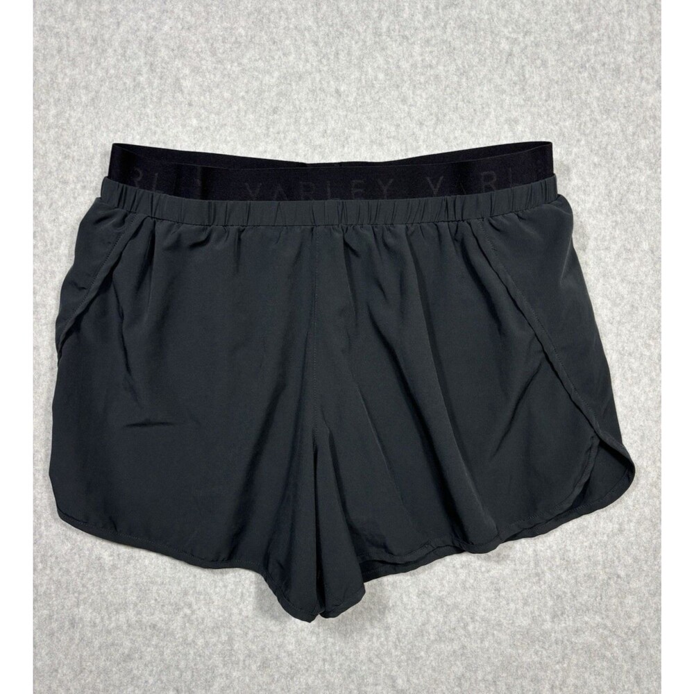 Varley Women's Rae Mid-Rise Line Active Black Running Short 4 Size Medium